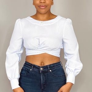 Pinned Striped Open Back Cropped Too